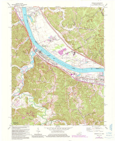 United States Geological Survey Greenup, KY-OH (1972, 24000-Scale) digital map