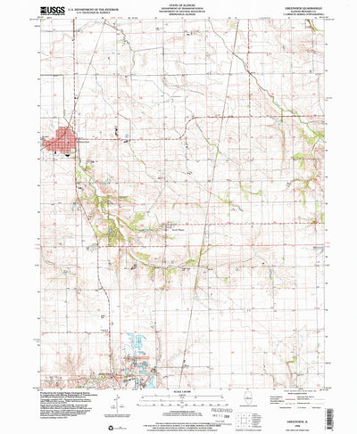 United States Geological Survey Greenview, IL (1998, 24000-Scale) digital map