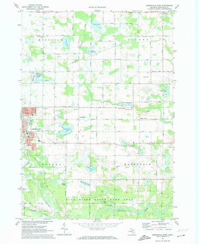 United States Geological Survey Greenville East, MI (1972, 24000-Scale) digital map