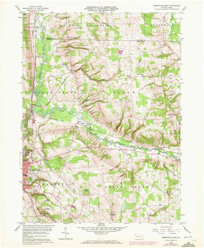 United States Geological Survey Greenville East, PA (1958, 24000-Scale) digital map