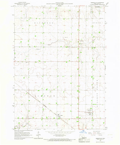 United States Geological Survey Greenville, IA (1966, 24000-Scale) digital map