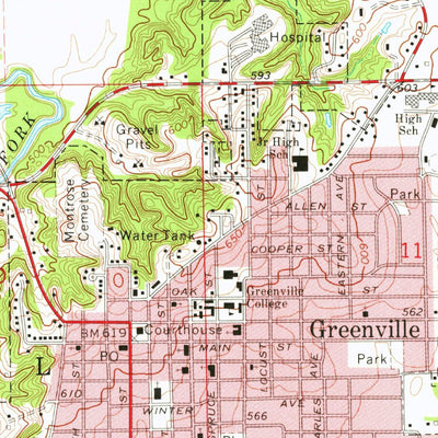 United States Geological Survey Greenville, IL (1974, 24000-Scale) digital map