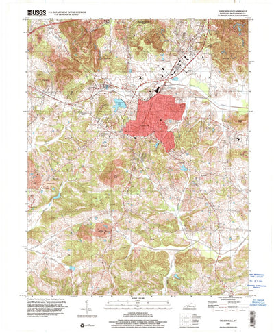 United States Geological Survey Greenville, KY (1997, 24000-Scale) digital map