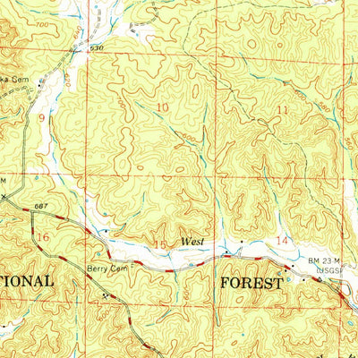 United States Geological Survey Greenville, MO (1970, 62500-Scale) digital map