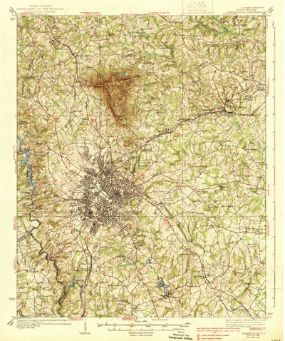 United States Geological Survey Greenville, SC (1938, 62500-Scale) digital map