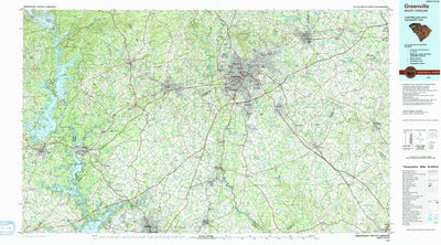 United States Geological Survey Greenville, SC (1991, 100000-Scale) digital map