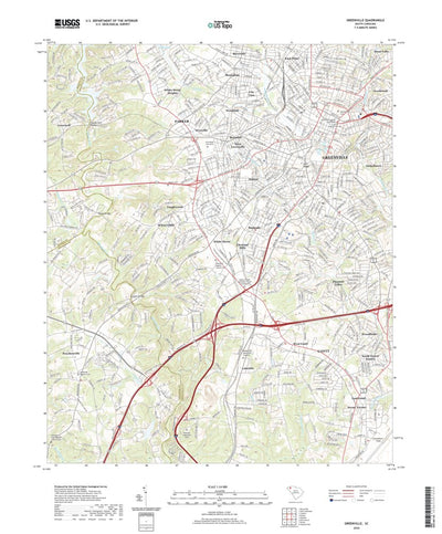 United States Geological Survey Greenville, SC (2020, 24000-Scale) digital map