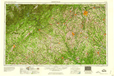 United States Geological Survey Greenville, SC-GA-NC (1958, 250000-Scale) digital map