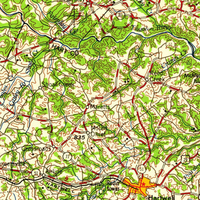 United States Geological Survey Greenville, SC-GA-NC (1958, 250000-Scale) digital map