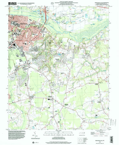 United States Geological Survey Greenville SE, NC (1998, 24000-Scale) digital map