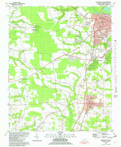 United States Geological Survey Greenville SW, NC (1981, 24000-Scale) digital map