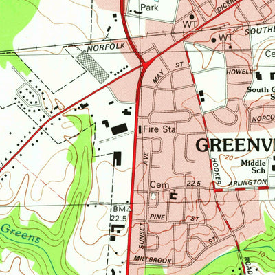 United States Geological Survey Greenville SW, NC (1981, 24000-Scale) digital map