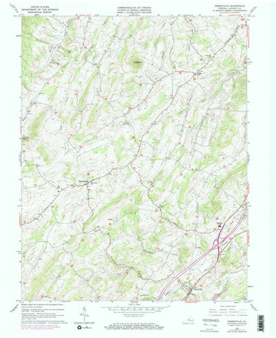 United States Geological Survey Greenville, VA (1964, 24000-Scale) digital map
