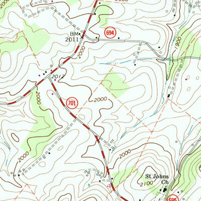 United States Geological Survey Greenville, VA (1964, 24000-Scale) digital map