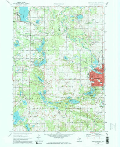 United States Geological Survey Greenville West, MI (1972, 24000-Scale) digital map