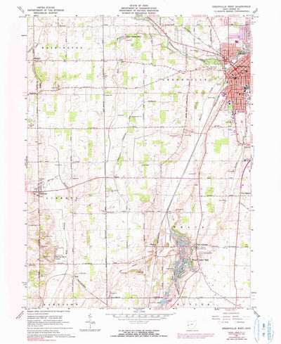 United States Geological Survey Greenville West, OH (1961, 24000-Scale) digital map