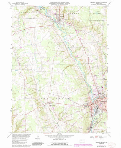 United States Geological Survey Greenville West, PA (1958, 24000-Scale) digital map