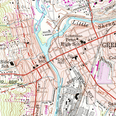 United States Geological Survey Greenville West, PA (1958, 24000-Scale) digital map