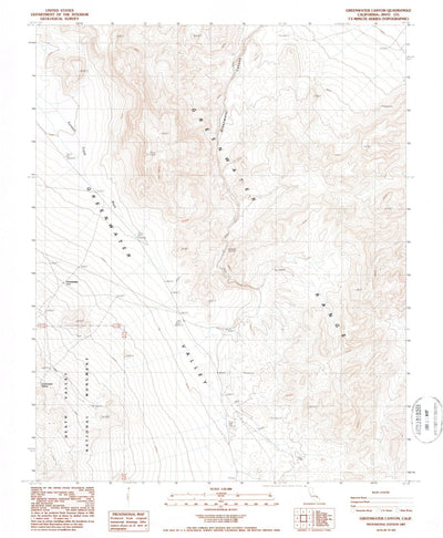United States Geological Survey Greenwater Canyon, CA (1987, 24000-Scale) digital map