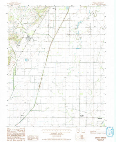 United States Geological Survey Greenway, AR (1984, 24000-Scale) digital map