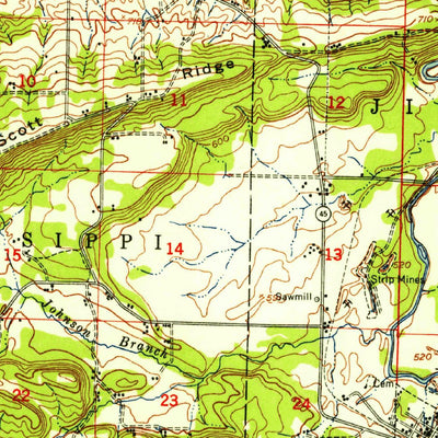 United States Geological Survey Greenwood, AR-OK (1947, 62500-Scale) digital map