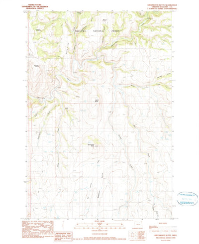 United States Geological Survey Greenwood Butte, OR (1990, 24000-Scale) digital map