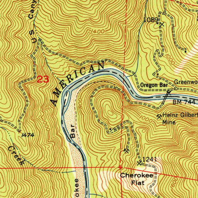 United States Geological Survey Greenwood, CA (1950, 24000-Scale) digital map