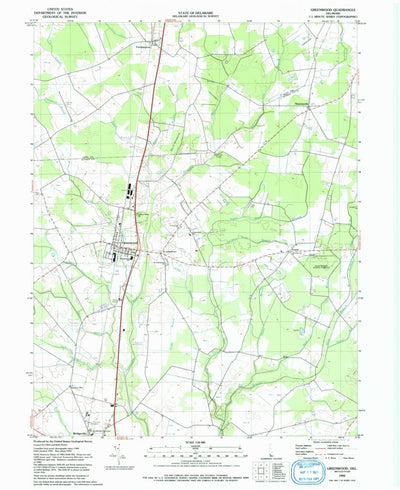 United States Geological Survey Greenwood, DE (1992, 24000-Scale) digital map