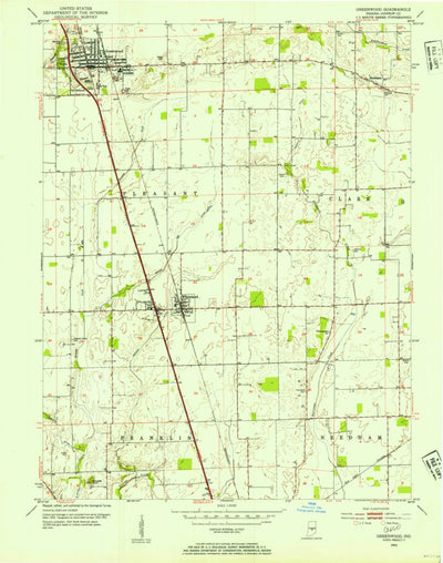United States Geological Survey Greenwood, IN (1953, 24000-Scale) digital map