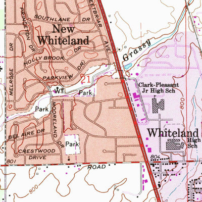 United States Geological Survey Greenwood, IN (1992, 24000-Scale) digital map