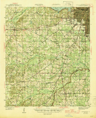 United States Geological Survey Greenwood, LA (1945, 62500-Scale) digital map