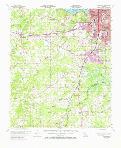 United States Geological Survey Greenwood, LA (1955, 62500-Scale) digital map