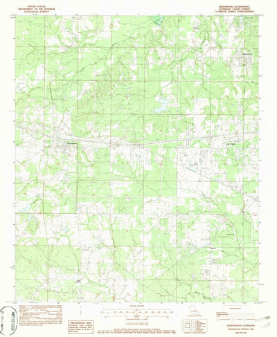 United States Geological Survey Greenwood, LA (1982, 24000-Scale) digital map