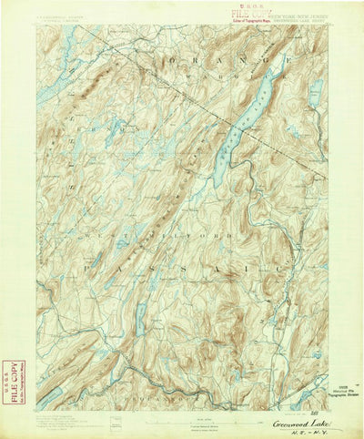 United States Geological Survey Greenwood Lake, NY-NJ (1891, 62500-Scale) digital map