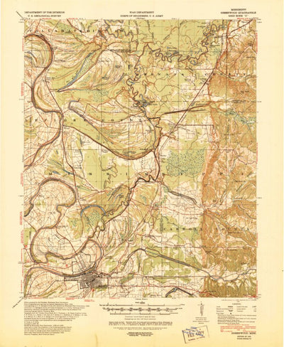 United States Geological Survey Greenwood, MS (1940, 62500-Scale) digital map