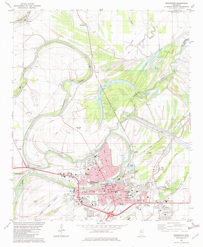 United States Geological Survey Greenwood, MS (1982, 24000-Scale) digital map