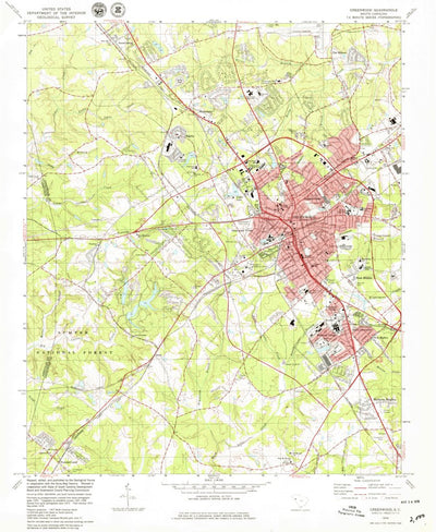 United States Geological Survey Greenwood, SC (1978, 24000-Scale) digital map