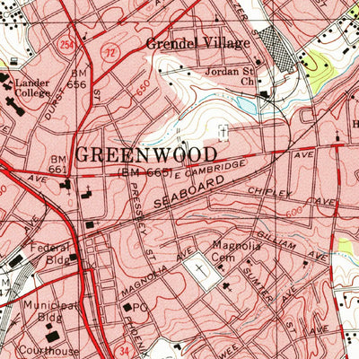 United States Geological Survey Greenwood, SC (1978, 24000-Scale) digital map