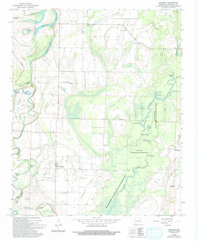 United States Geological Survey Gregory, AR (1968, 24000-Scale) digital map