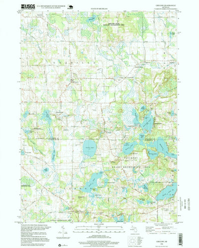 United States Geological Survey Gregory, MI (1996, 24000-Scale) digital map