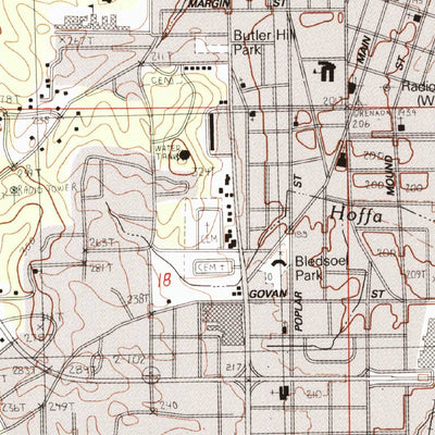 United States Geological Survey Grenada, MS (1983, 24000-Scale) digital map