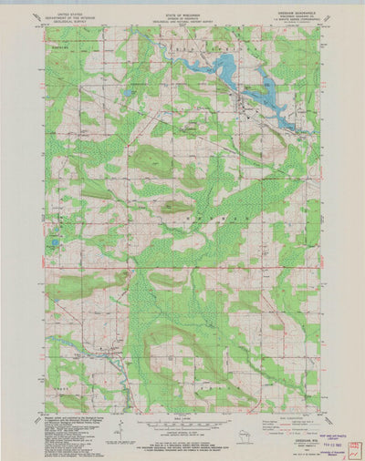 United States Geological Survey Gresham, WI (1982, 24000-Scale) digital map