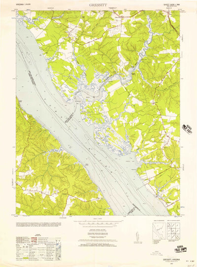 United States Geological Survey Gressitt, VA (1952, 24000-Scale) digital map
