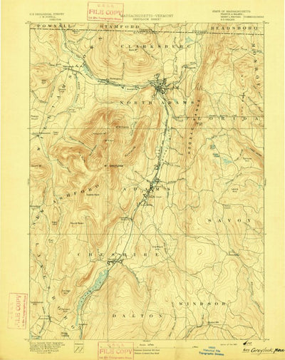United States Geological Survey Greylock, MA-VT (1893, 62500-Scale) digital map