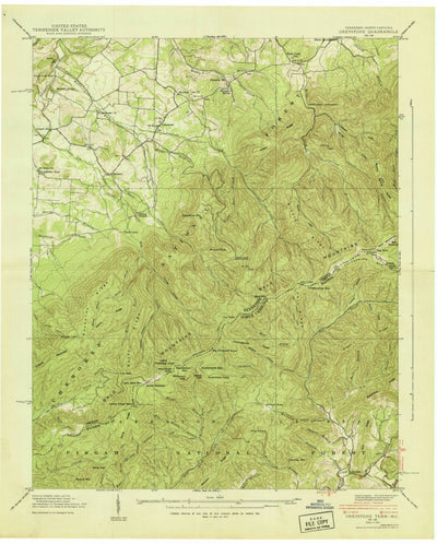United States Geological Survey Greystone, TN-NC (1939, 24000-Scale) digital map