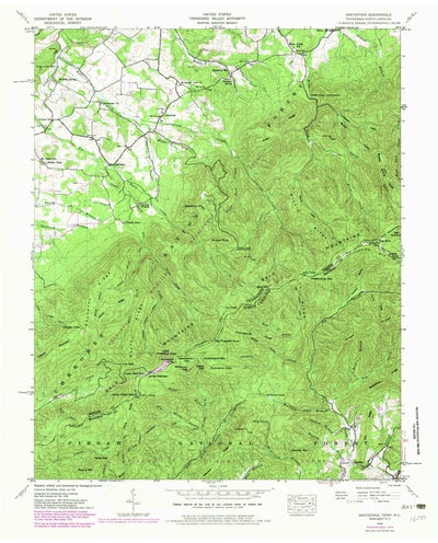 United States Geological Survey Greystone, TN-NC (V2, 1978) digital map