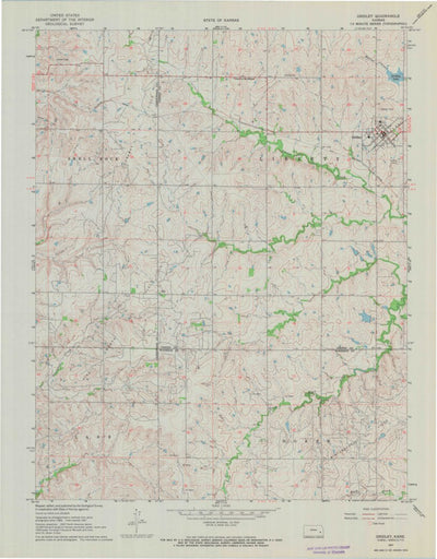 United States Geological Survey Gridley, KS (1967, 24000-Scale) digital map