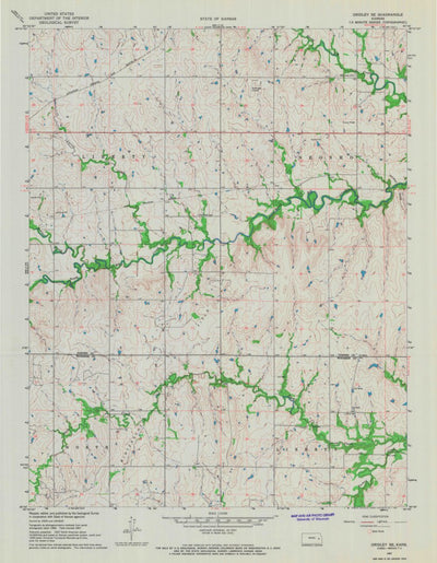 United States Geological Survey Gridley SE, KS (1967, 24000-Scale) digital map
