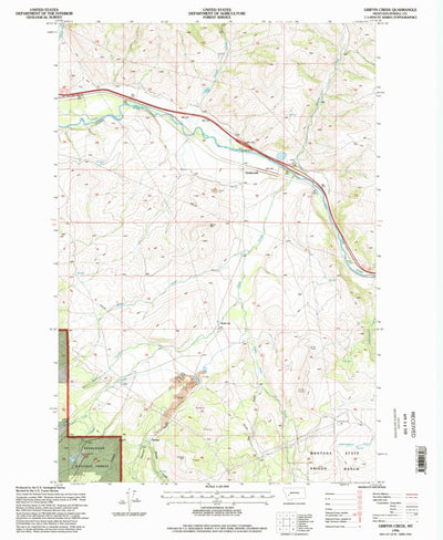 United States Geological Survey Griffin Creek, MT (1996, 24000-Scale) digital map