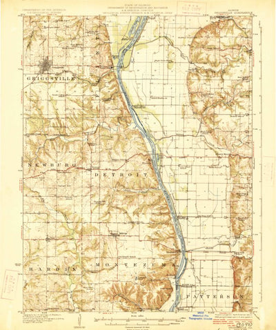 United States Geological Survey Griggsville, IL (1926, 62500-Scale) digital map